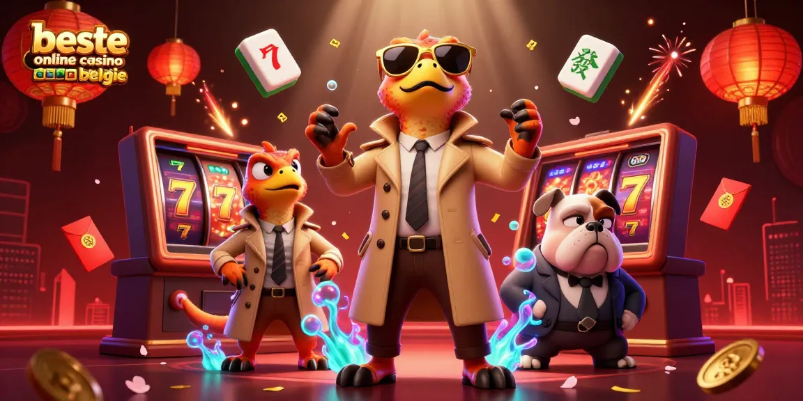 Experience the thrill at beste online casino belgie with the top 3D cartoon characters in a vibrant casino scene.