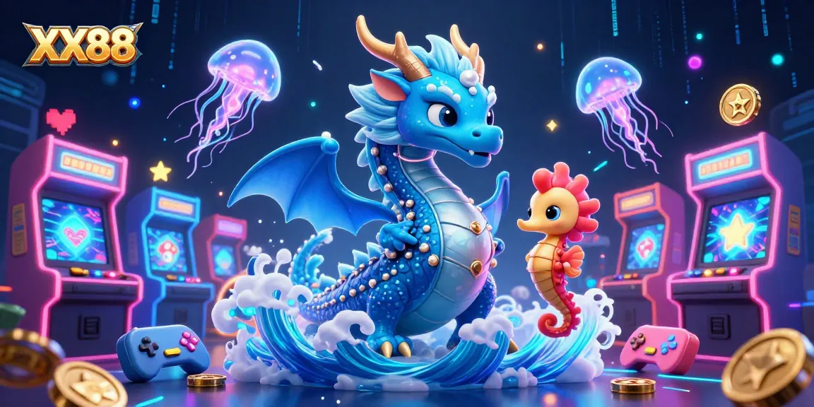 Experience excitement with XX88 in a vibrant 3D casino setting full of animated characters and colorful game elements.