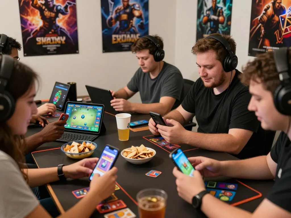 Friends enjoying online card games at the b52club, showcasing a lively gaming atmosphere