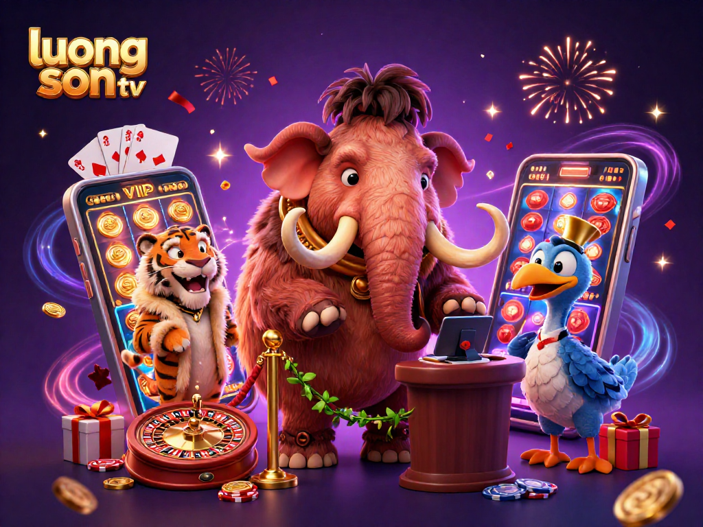 Experience exciting wins with luong son tv at this lively casino scene featuring dynamic characters and games.