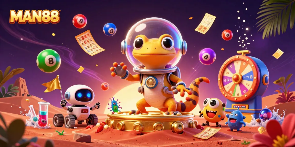 Engage with MAN88 by exploring a vibrant Martian casino under dynamic lottery elements and thrilling rewards.