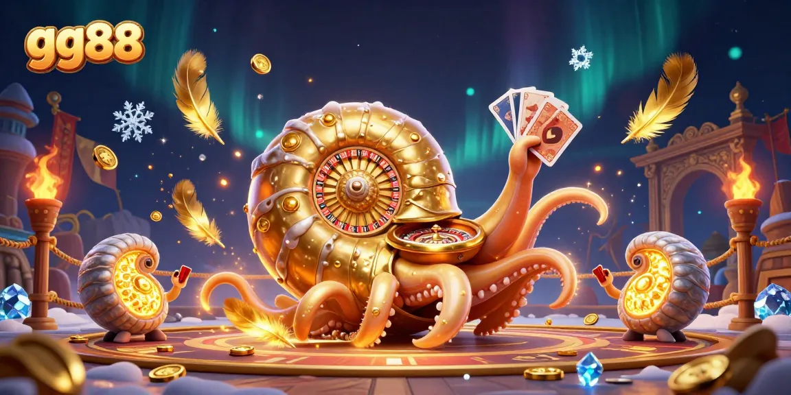 Join the thrilling adventure at gg88 with a giant nautilus roulette wheel and interactive game elements.