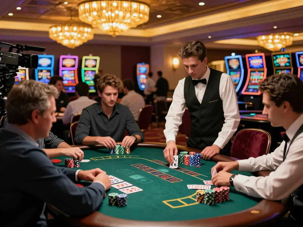 Players engaging in strategic blackjack gameplay at a luxurious table in a casino setting with DA88 ambiance