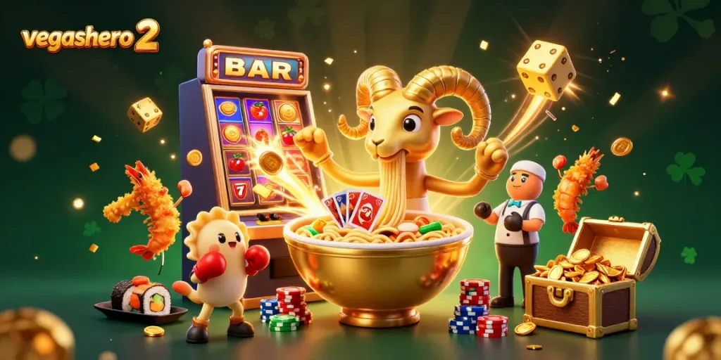 Experience the excitement of vegashero 2 with a vibrant, action-packed casino scene filled with winning moments.