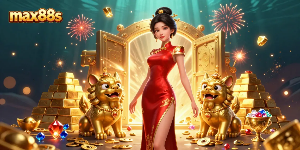 Experience thrilling wins with max88s in this vibrant casino game illustration