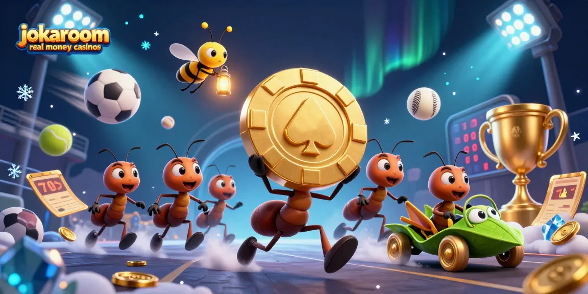 Experience exciting gameplay at jokaroom real money casinos with this vibrant 3D cartoon scene.