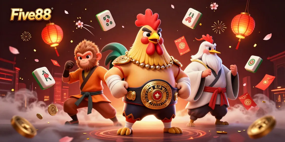 Experience the thrill of gaming with Five88, featuring lively characters and rich casino elements.