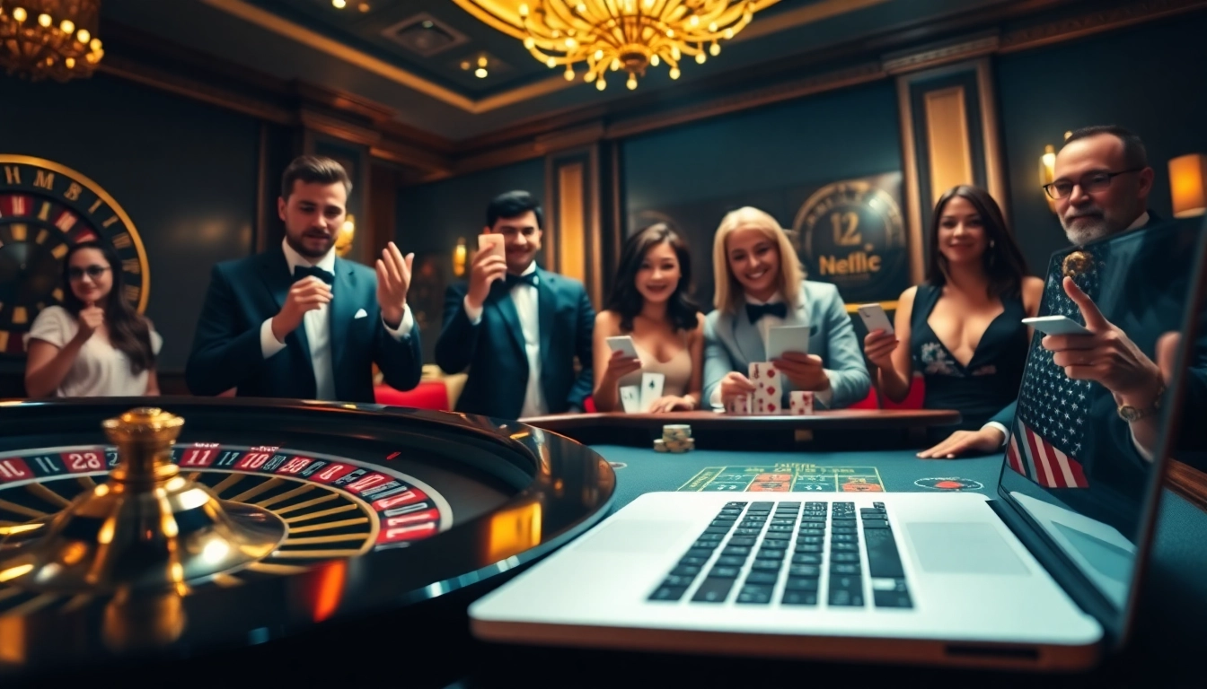 Engaging casino atmosphere showcasing live games and online interaction at https://f168.law/.
