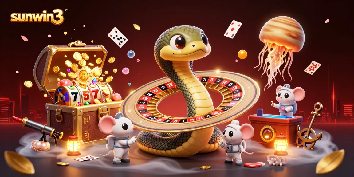 Experience thrilling gameplay at sunwin3 with lively roulette action and cartoonish cosmic characters.
