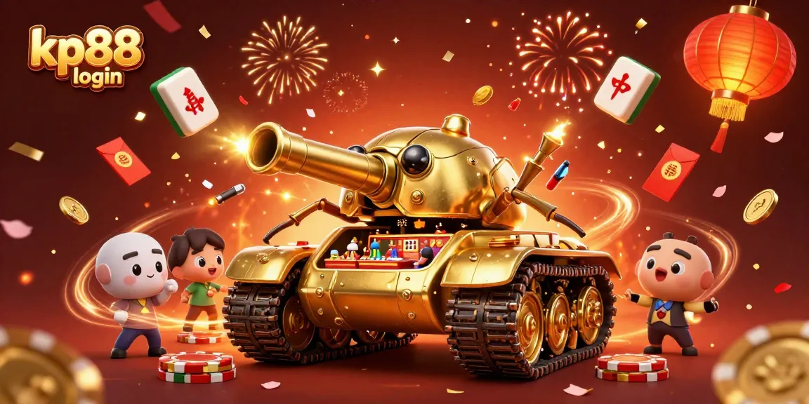Experience the excitement of kp88 login with a vibrant casino scene full of action and lucky symbols.